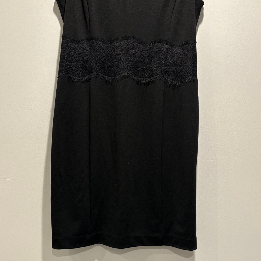 Rafaella Black Sleeveless Sheath Dress Lace Waist Inlay Size 6P LBD - Picture 6 of 11